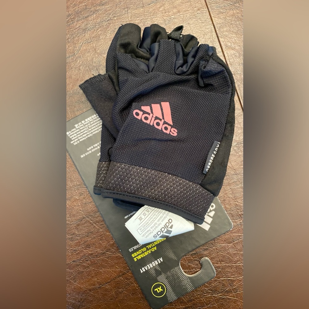 Adidas Aeroready Fitness Training Gloves Women's XL-New W/ Tags- Black w/Pink